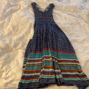 COPY - Free People Sweater Dress multicolor tunic tank navy rainbow size L